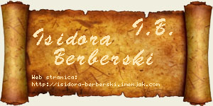 Isidora Berberski vizit kartica